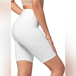 Women's White High-Waisted Shorts L/XL
